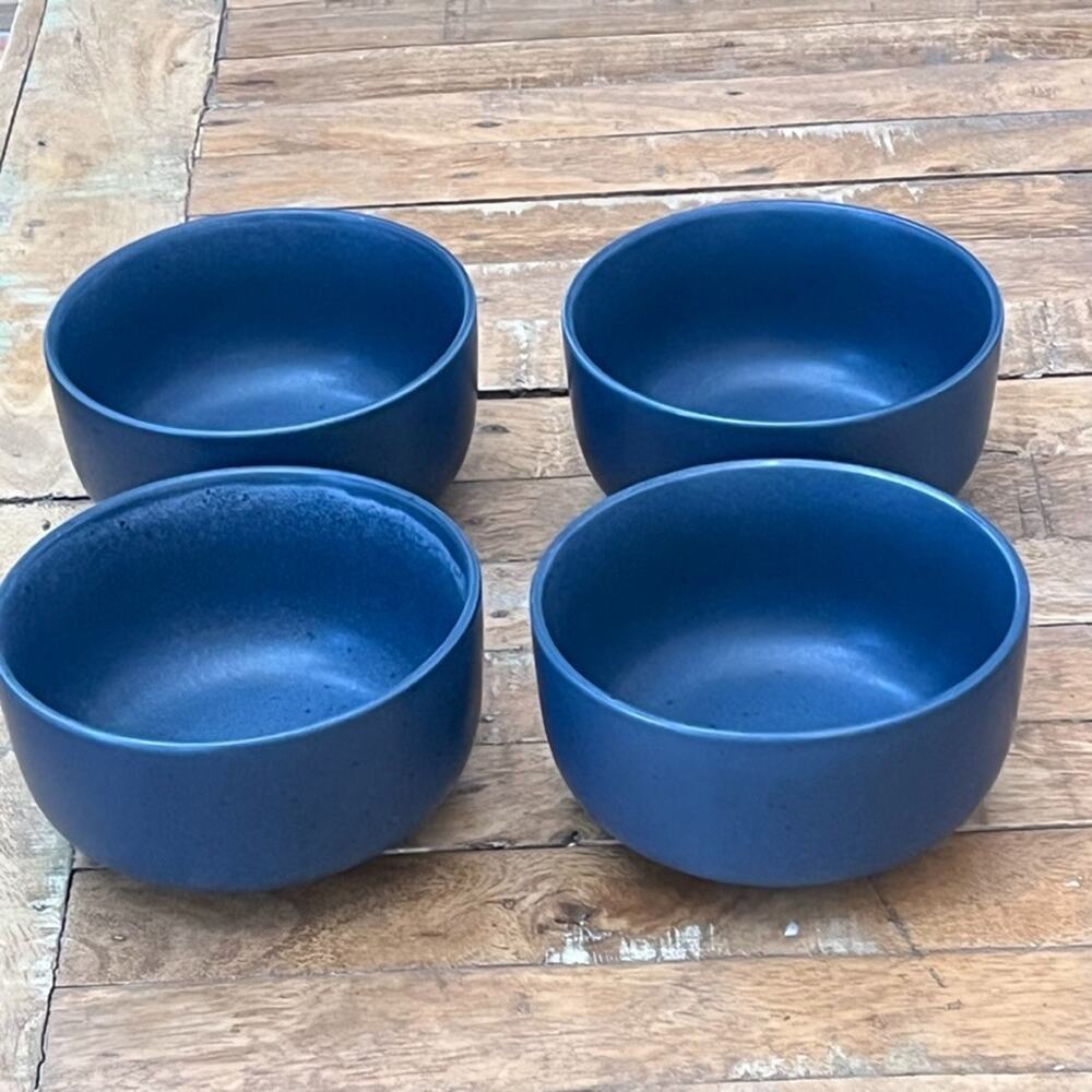 Threshold Stoneware Bowl Set of 4 5.25" Tilley Navy Speckled